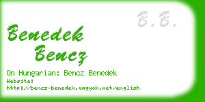 benedek bencz business card